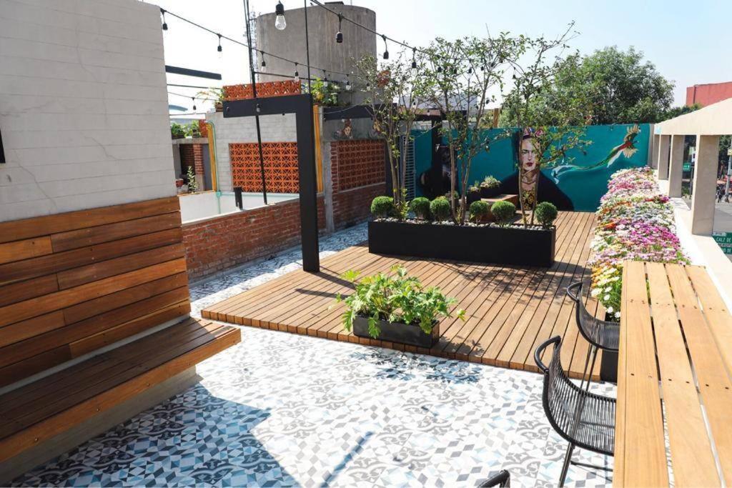 New Mex Inspired Bo-Ho Chic Apartment With Private Patio And Roof Terrace Cidade do México Exterior foto