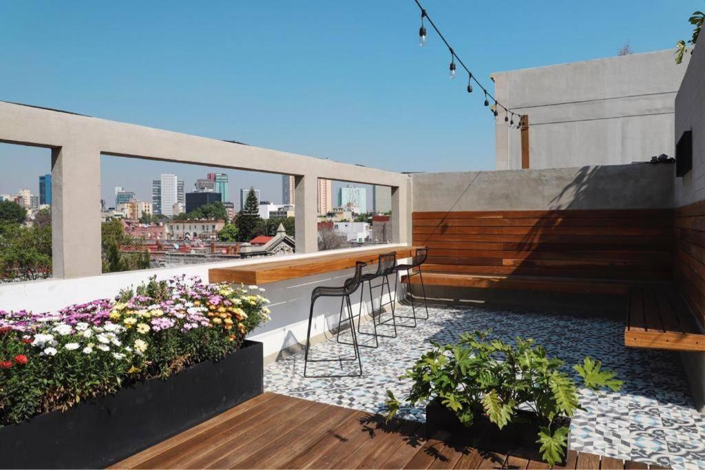 New Mex Inspired Bo-Ho Chic Apartment With Private Patio And Roof Terrace Cidade do México Exterior foto